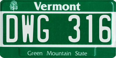 VT license plate DWG316