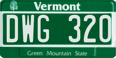 VT license plate DWG320