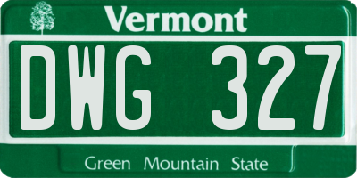 VT license plate DWG327