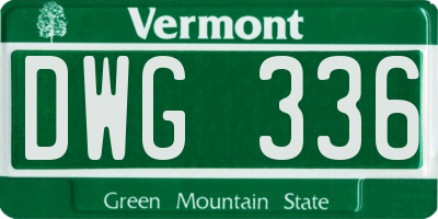 VT license plate DWG336