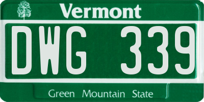 VT license plate DWG339