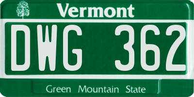 VT license plate DWG362