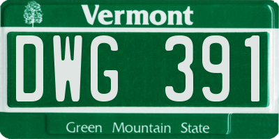 VT license plate DWG391