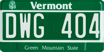 VT license plate DWG404