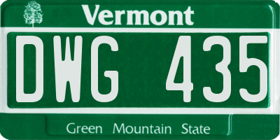 VT license plate DWG435