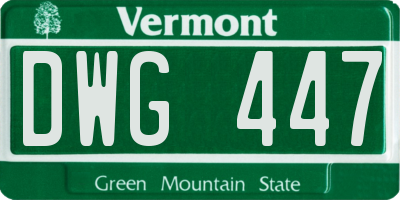 VT license plate DWG447