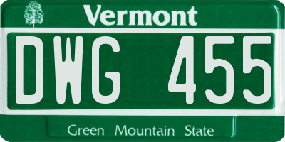 VT license plate DWG455