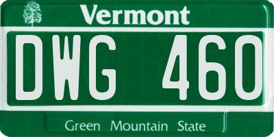 VT license plate DWG460
