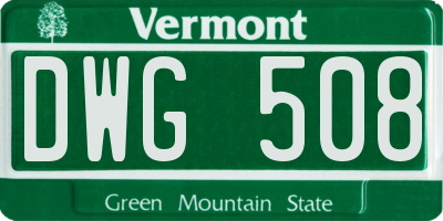 VT license plate DWG508