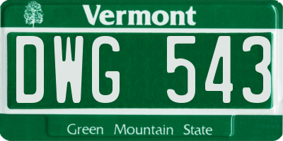 VT license plate DWG543