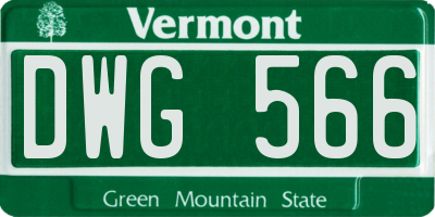 VT license plate DWG566