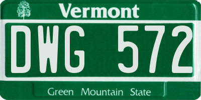 VT license plate DWG572