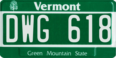 VT license plate DWG618