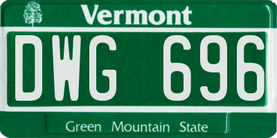VT license plate DWG696