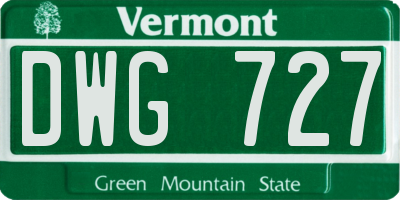 VT license plate DWG727