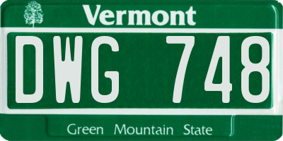VT license plate DWG748