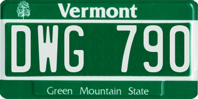 VT license plate DWG790