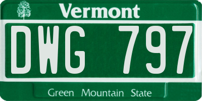 VT license plate DWG797