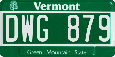 VT license plate DWG879