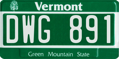 VT license plate DWG891
