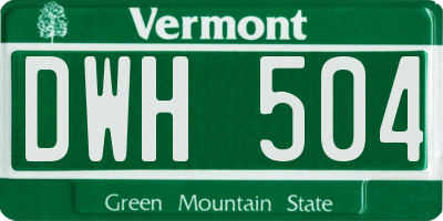 VT license plate DWH504