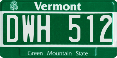 VT license plate DWH512