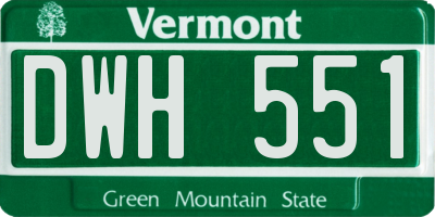 VT license plate DWH551
