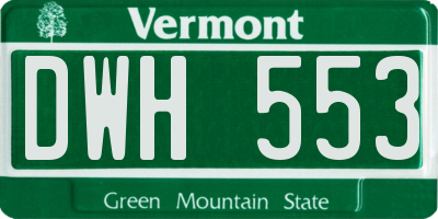 VT license plate DWH553