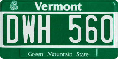 VT license plate DWH560