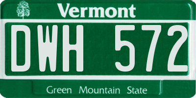 VT license plate DWH572