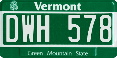 VT license plate DWH578