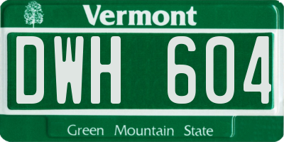 VT license plate DWH604