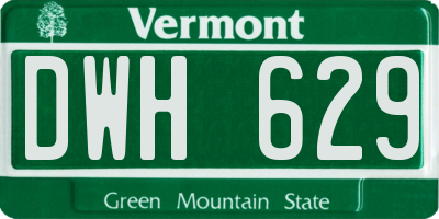 VT license plate DWH629
