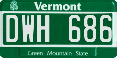 VT license plate DWH686