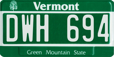VT license plate DWH694