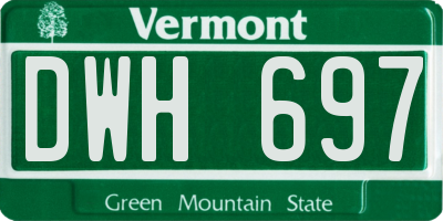 VT license plate DWH697