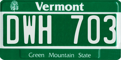 VT license plate DWH703