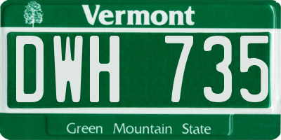 VT license plate DWH735