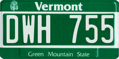 VT license plate DWH755