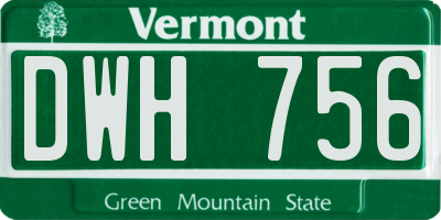 VT license plate DWH756