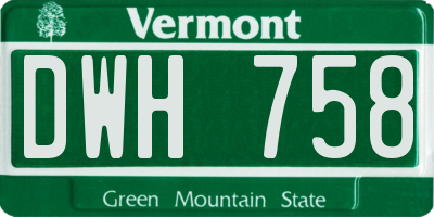 VT license plate DWH758