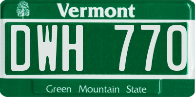 VT license plate DWH770