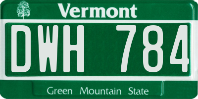 VT license plate DWH784