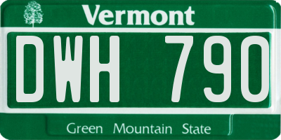 VT license plate DWH790