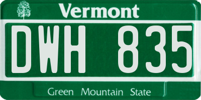 VT license plate DWH835