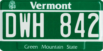 VT license plate DWH842