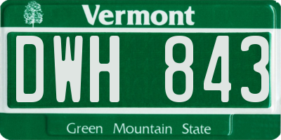 VT license plate DWH843