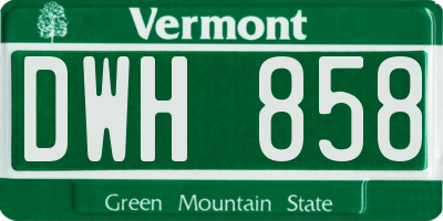 VT license plate DWH858
