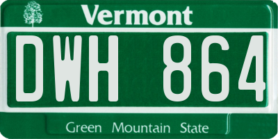 VT license plate DWH864