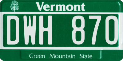 VT license plate DWH870
